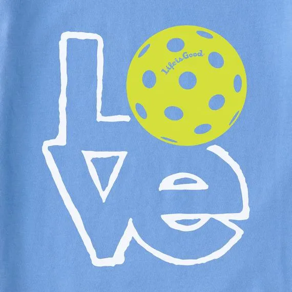 New Life is Good Women's Love Pickleball Crusher Tee - Blue