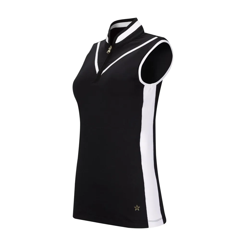 New Lohla Sport Jessica Sleeveless Golf Top in Black/White Size XS. MSP$110