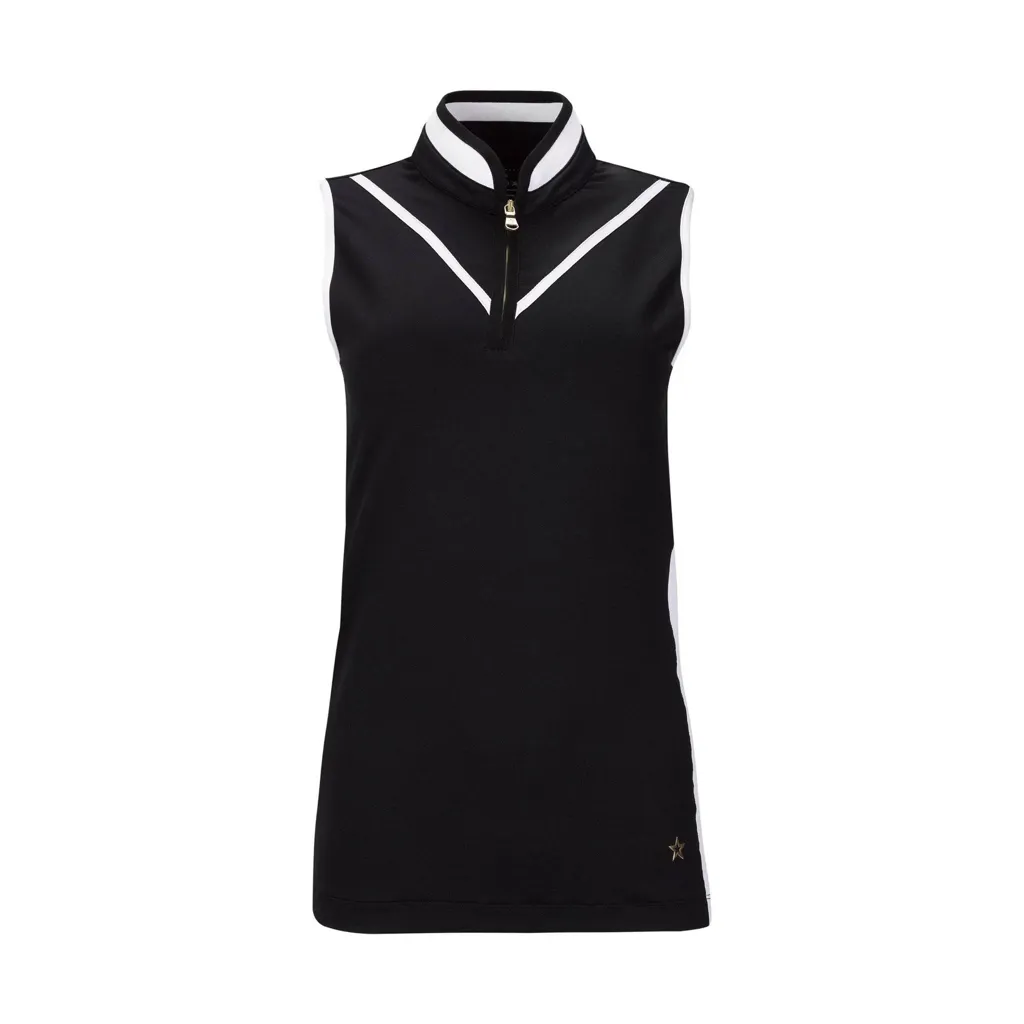 New Lohla Sport Jessica Sleeveless Golf Top in Black/White Size XS. MSP$110