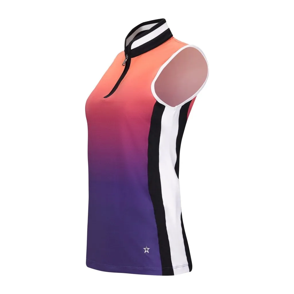 New Lola Sport Sleeveless Golf Polo - - Orange Ombre Size XXL MSP$110