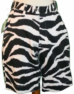 NEW Loudmouth Women's Zebra Print Shorts Size 28
