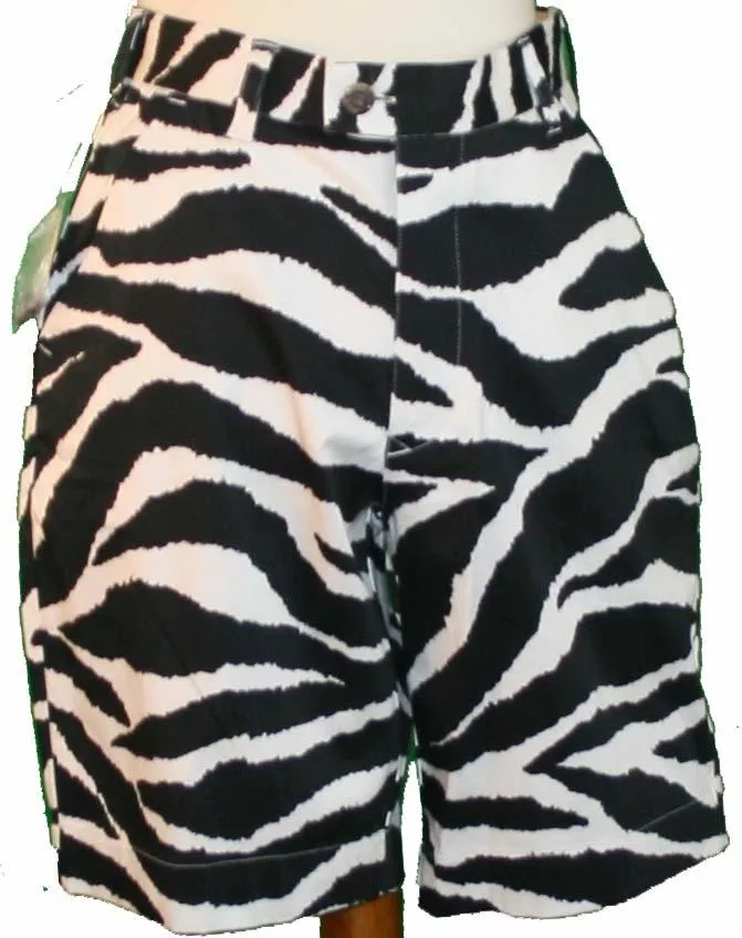 NEW Loudmouth Women's Zebra Print Shorts Size 28
