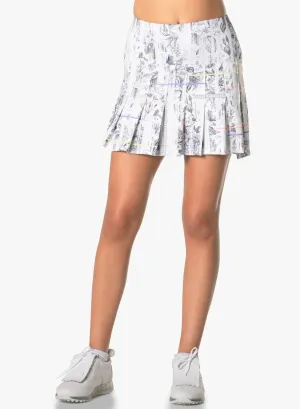 New Lucky in Love Womens Electric Toile Pleated Short Golf Skort Size XS MSP$106