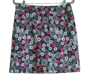 NEW Monterey Club Women's19.5" Black White & Pink Floral Skort Size 14