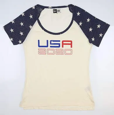 New New Era Ryder Cup Scoop Neck T-shirt in Cream Size XL