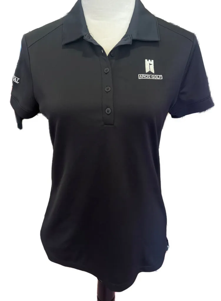 New Nike Golf Women's Dri-Fit Black Polo with Logo Size M MSp$50