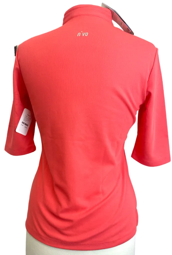 NEW Nivo Sport 1/2 Zip Coral Nina Golf Polo w/Half Sleeves MSP$60 Size S