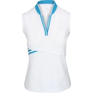 New Nivo Sport Sleeveless White & Turquoise Polo Size S  MSP$80