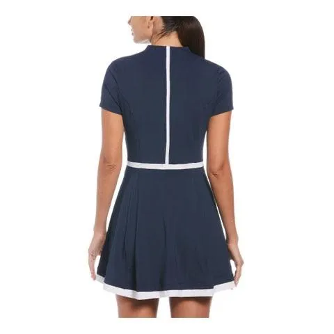 New Original Penguin Short Sleeve Navy Golf Dress w/ Contrast Piping MSP$125
