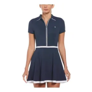 New Original Penguin Short Sleeve Navy Golf Dress w/ Contrast Piping MSP$125