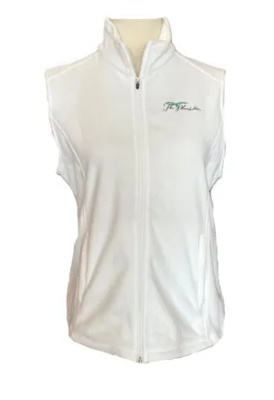New Page & Tuttle Ivory Full-Zip Fleece Vest w/ Logo Size M