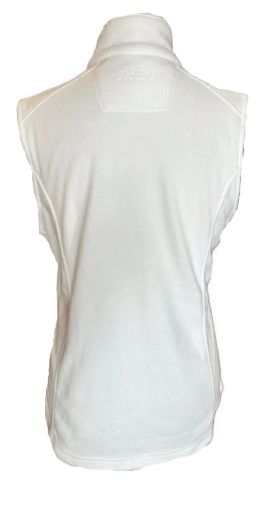 New Page & Tuttle Ivory Full-Zip Fleece Vest w/ Logo Size M