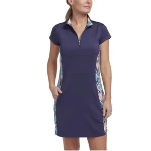 New Pebble Beach Short Sleeve Navy Floral Golf Dress Size XL MSP$68