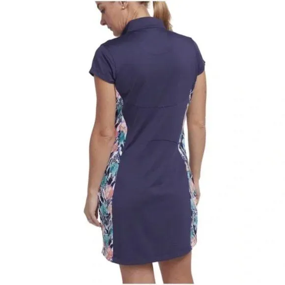 New Pebble Beach Short Sleeve Navy Floral Golf Dress Size XL MSP$68