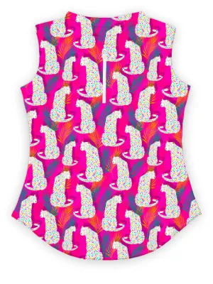 New Proud 90 Women's Jungle Cats Sleeveless Golf Polo MSP$79