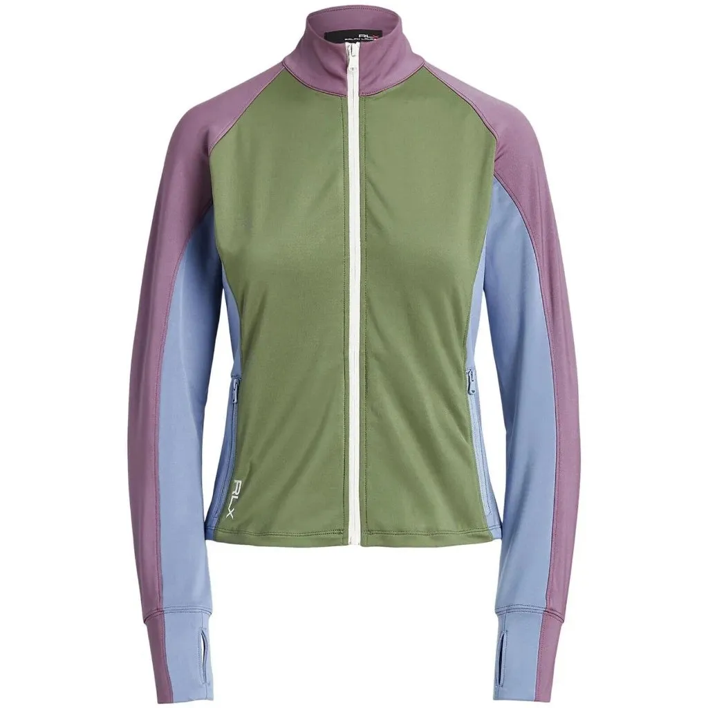 New RLX Golf Ralph Lauren Women's Color-Blocked Jersey Full-Zip Jacket Size M MSP$168