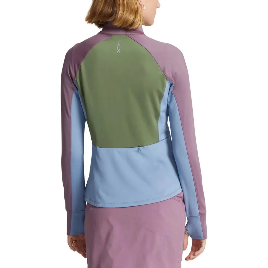 New RLX Golf Ralph Lauren Women's Color-Blocked Jersey Full-Zip Jacket Size M MSP$168