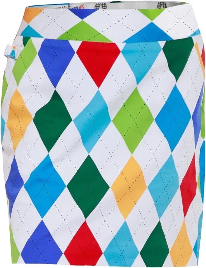 New Royal Awesome King of Diamonds Golf Skort Size 8 MSP$60