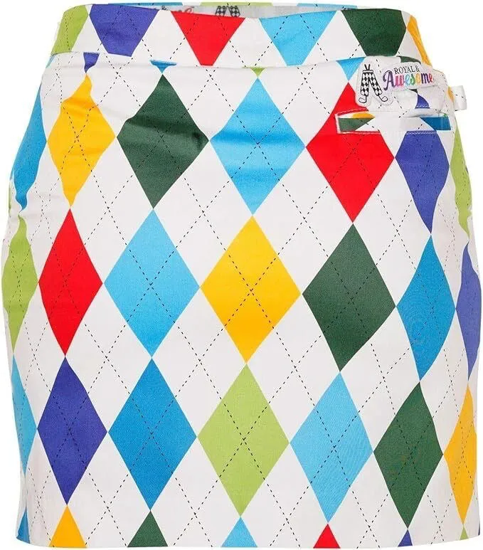 New Royal Awesome King of Diamonds Golf Skort Size 8 MSP$60