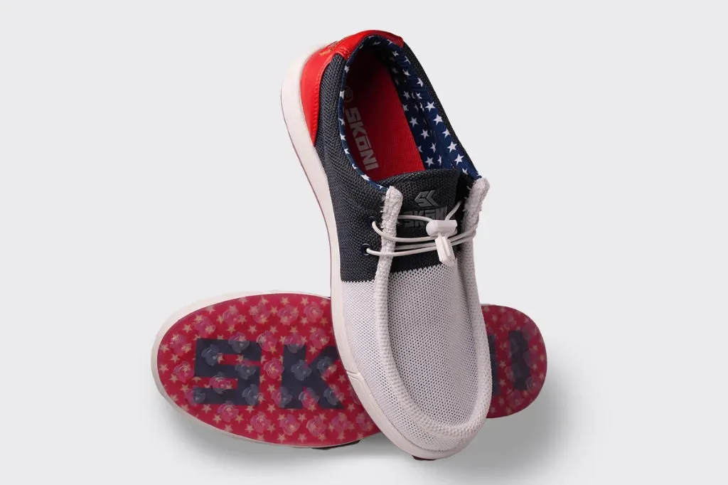 New Skoni Women's Golf Shoe- Red/White/Blue