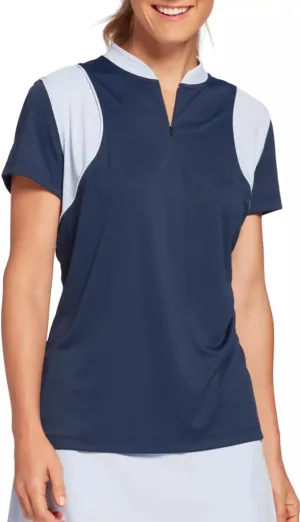 New Slazenger Perforated Polo in Navy/Perwinkle. Size XXL