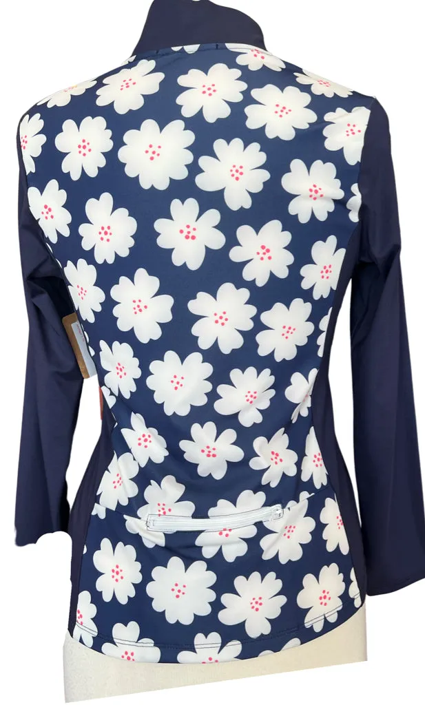 New Spitfire Petite Navy & White Floral Pullover MSP $140
