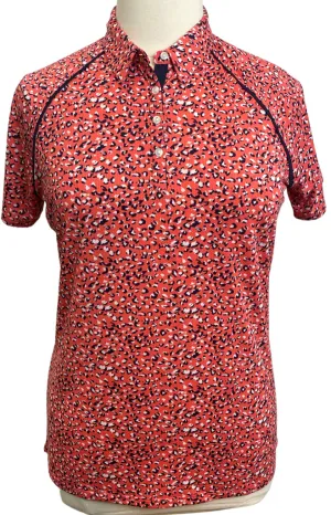New Sport Haley Coral & Navy Animal Print Top Size XL MSP$90