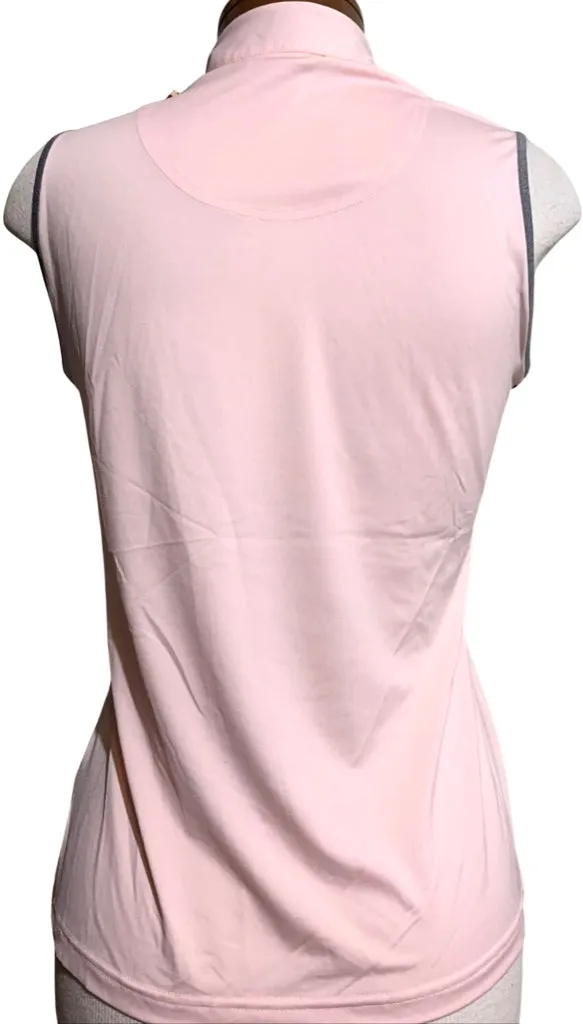 New Sport Haley Gray Pink 1/4 Zip Sleeveless Size XS MSP$75