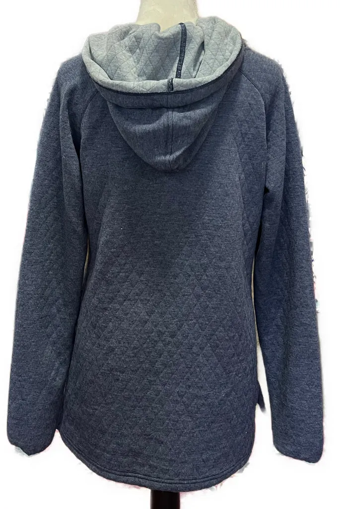 New Straight Down Quilted Cosmo Hooded - Indigo Size L MSP$126