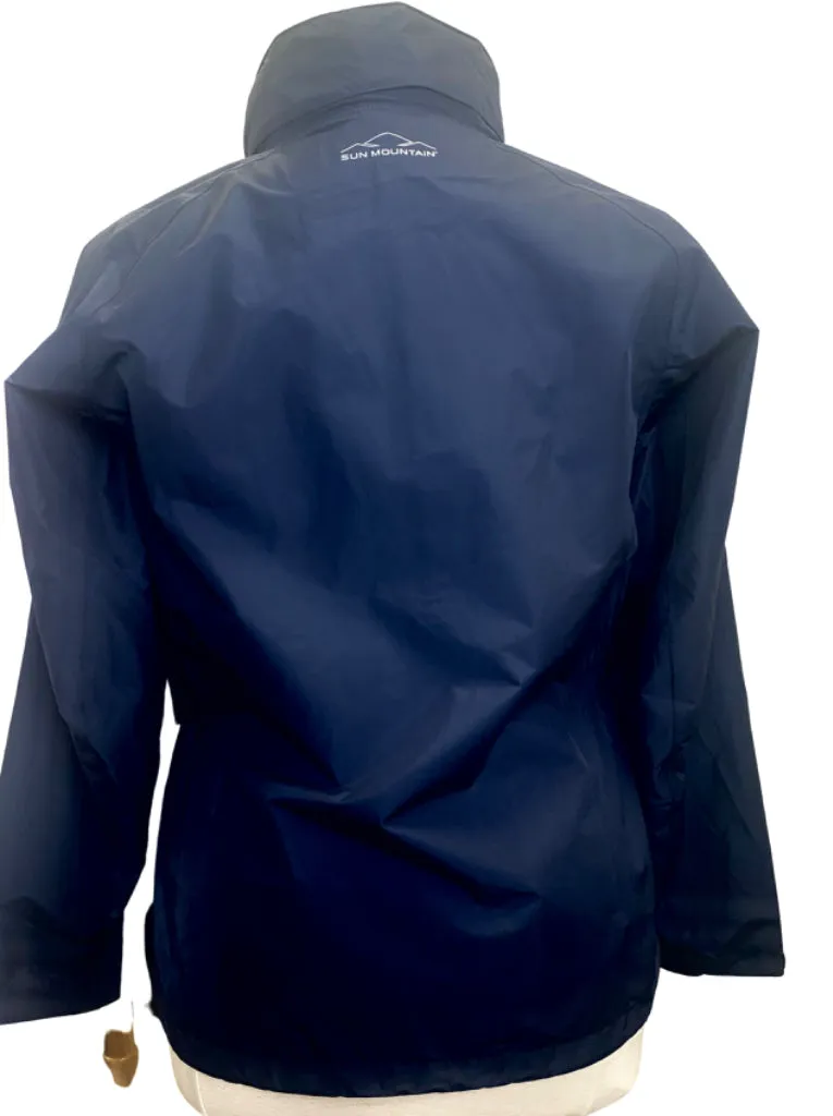 New Sun Mountain Navy Cumulus Rain Jacket with Logo Size XL MSP$150