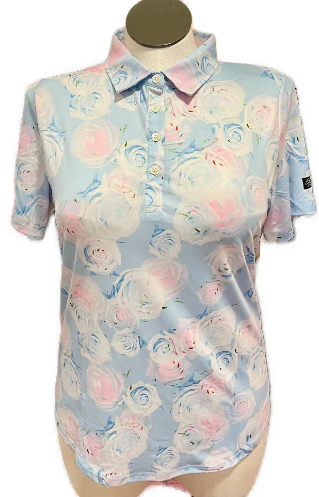 New Sunday Swagger Women's Floral Golf Polo - Bloom MSP$59