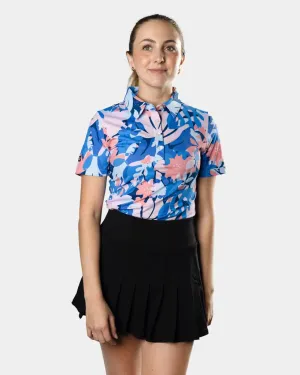 New Sunday Swagger Women's Floral Reef Short Sleeve Golf Polo