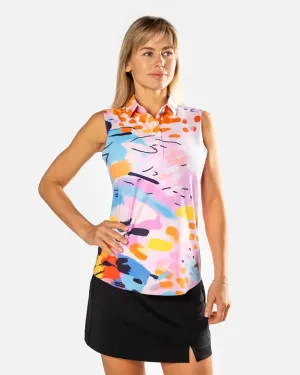 New Sunday Swagger Women's Monet Sleeveless Golf Polo
