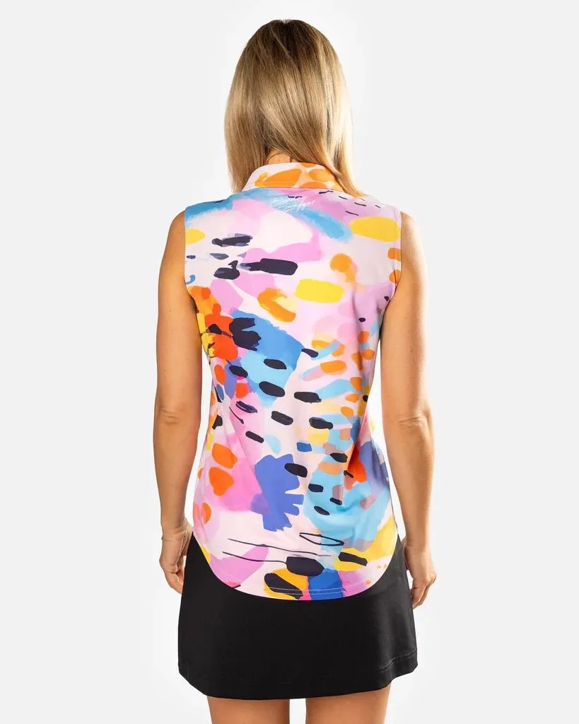 New Sunday Swagger Women's Monet Sleeveless Golf Polo