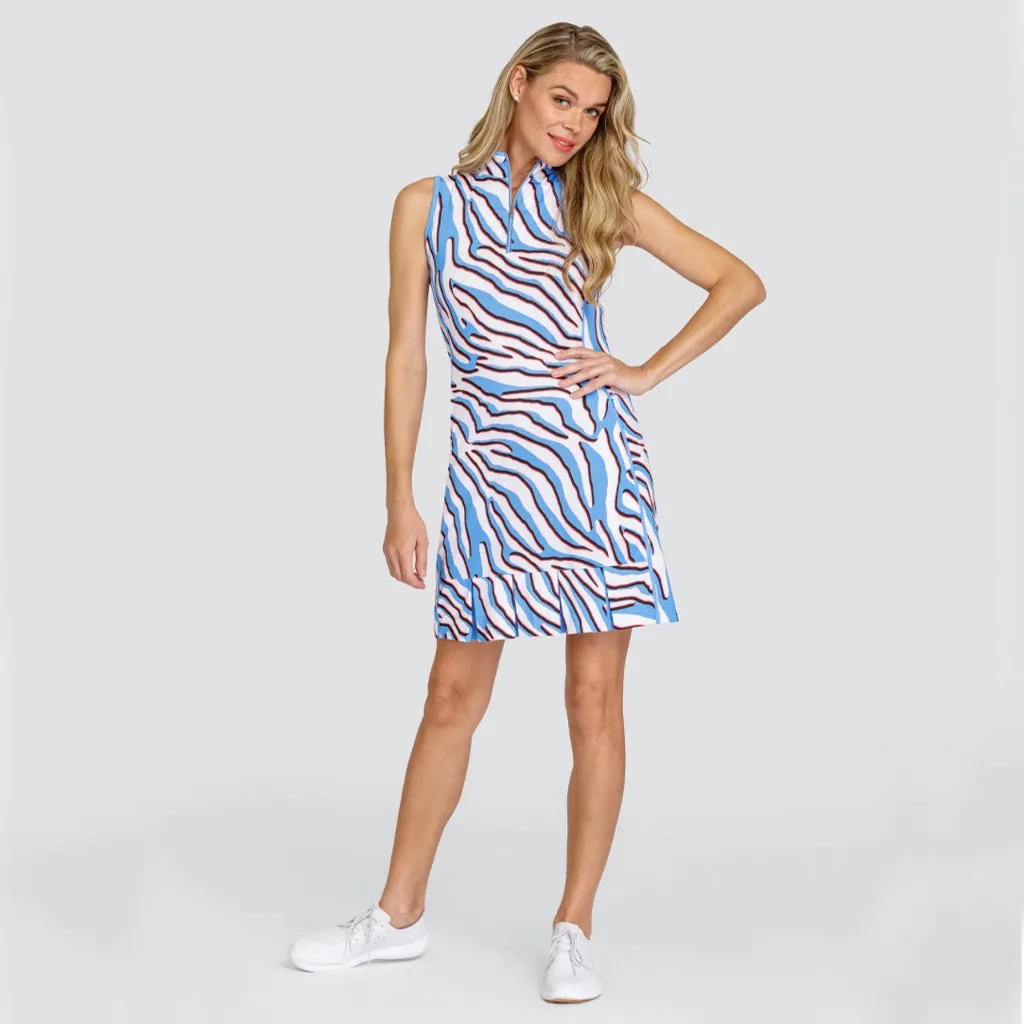 New Tail Activewear Aidy Sleeveless Golf Dress - Zebra Safari Size L. MSP$115