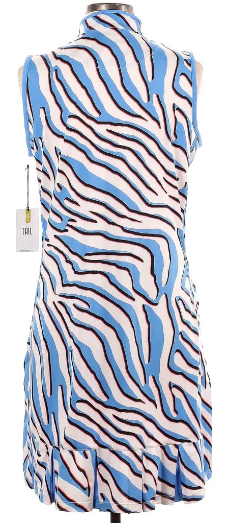 New Tail Activewear Aidy Sleeveless Golf Dress - Zebra Safari Size L. MSP$115