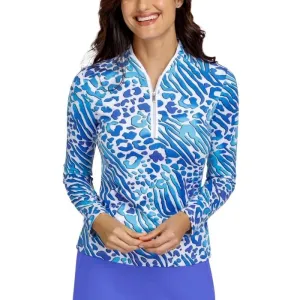 New Tail Activewear Analexa Long Sleeve Golf Top - Electric Jungle MSP$100