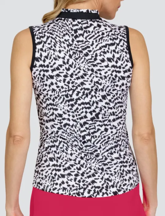 New Tail Activewear Edil Sleeveless Golf Top - Abstract Cheetah Size XXL. MSP$96