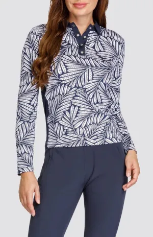 New Tail Activewear Farrah Long Sleeve Golf Top - Victory Wreath MSP$100