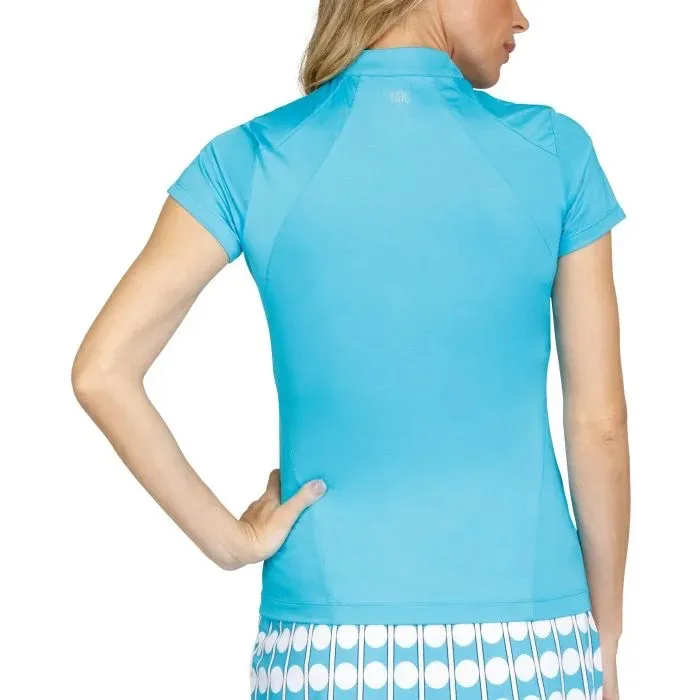 New Tail Activewear Fiorella 6.5" Sleeve Golf Top - Blue Atoll Size XXL.  MSP$90