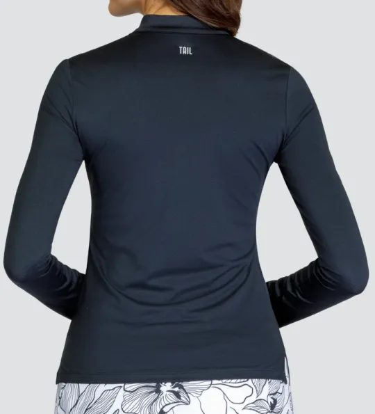 New Tail Activewear Giralia Long Sleeve Golf Top- Onyx MSP$90
