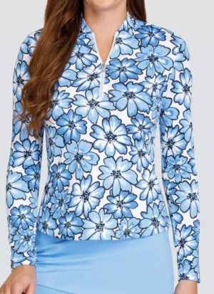 New Tail Activewear Kalinda Long Sleeve Golf Top - Flourishing Cosmos MSP$105