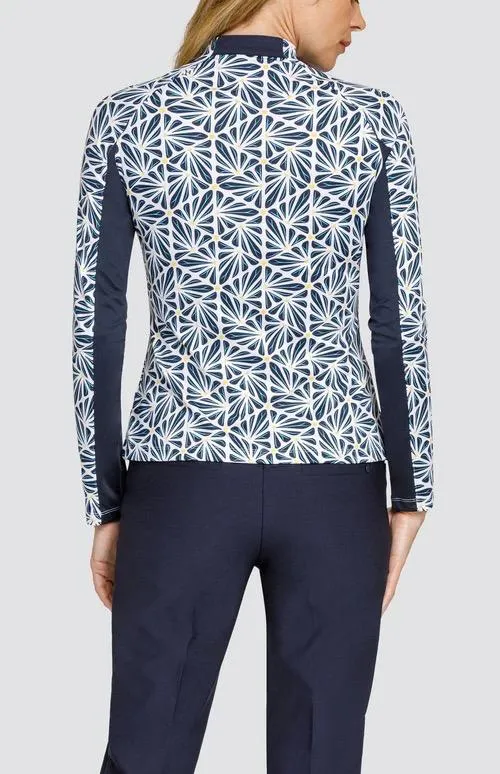 New Tail Activewear Women's Naryana Long Sleeve Golf Top - Gemstone Geo MSP$105