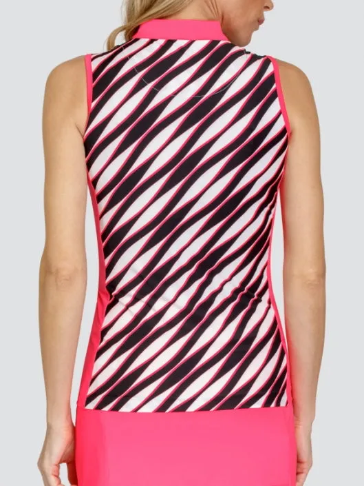 New Tail Activewear Zura Sleeveless Funnel Neck Golf Top - Median MSP$93