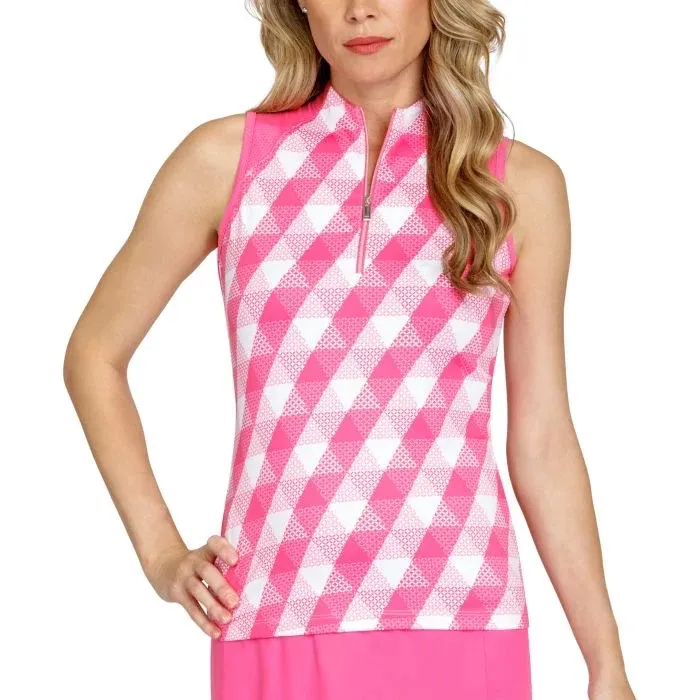 New Tail Bibby Sleeveless Golf Top - Pyramid Geo. MSP$96