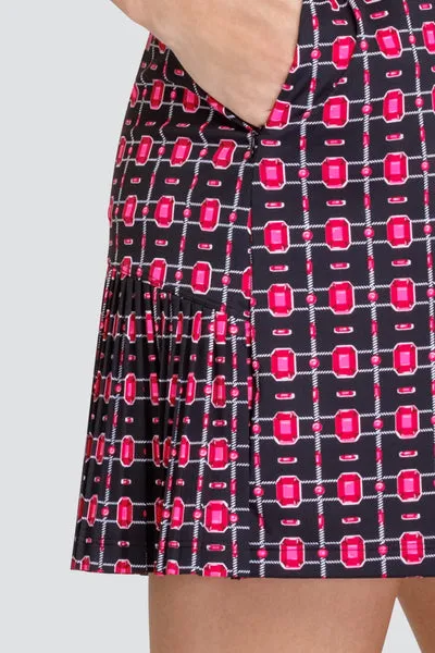 New Tail Black & Rose Grid Gem Print Golf Skort MSP$89