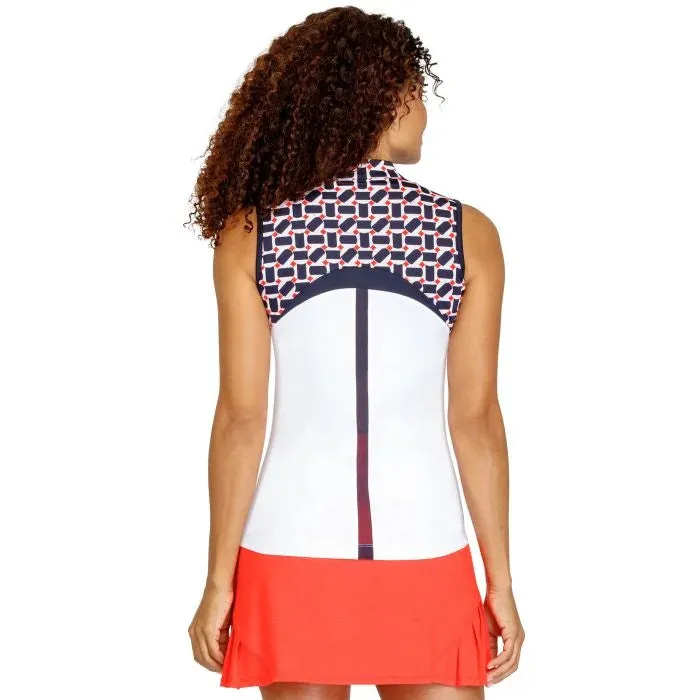 New Tail Frankie Sleeveless Zip Top in Chalk MSP$87