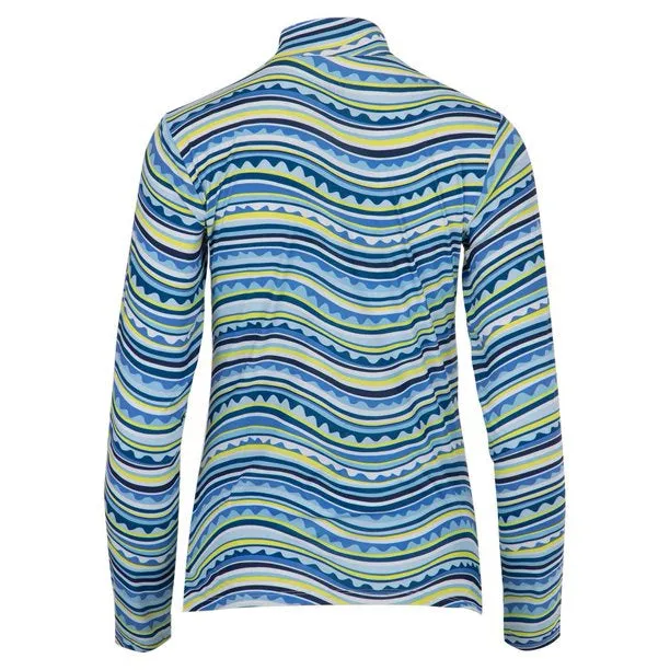 New Tail Happy Long Sleeve Zip Top- Summer Waves MSP$97