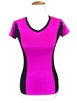 New Tail Magenta and Black Workout Yoga Top Size XS