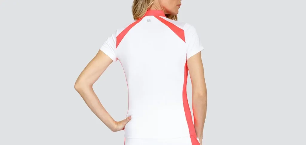 New Tail White Label Short Sleeve Mock Golf Polo MSP$55